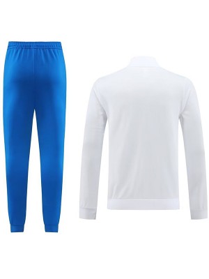 Italy jacket football sportswear tracksuit full zipper men's white blue training kit outdoor soccer coat 2024
