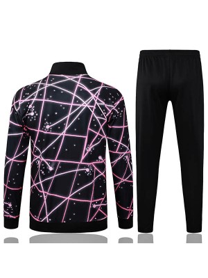 Jordan paris saint-germain giacca tuta sportiva da calcio nera e rosa divisa da allenamento da uomo con cerniera intera giacca da calcio per esterni 2025-2026