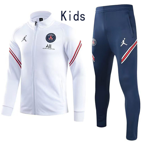 Jordan paris saint germain jacket kids kit football sportswear tracksuit psg white long zipper youth training uniform outdoor children soccer coat 2022-2023