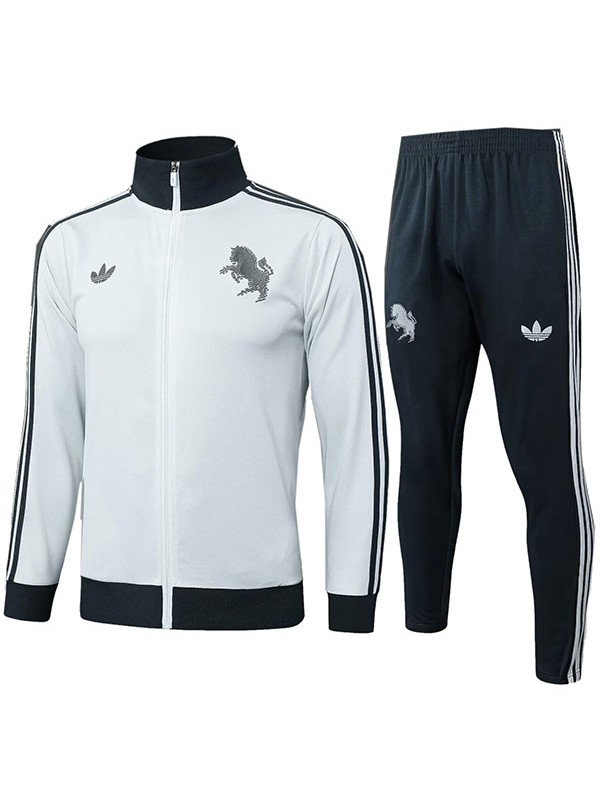 Juventus jacket football sportswear tracksuit full zipper men's white black training kit outdoor soccer coat 2024-2025