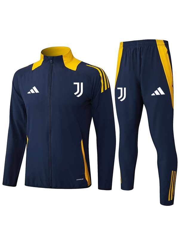Juventus giacca calcio abbigliamento sportivo tuta zip blu navy uniforme uomo allenamento kit outdoor calcio cappotto 2024-2025