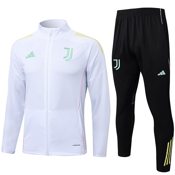 Juventus giacca da calcio abbigliamento sportivo tuta da ginnastica con cerniera bianca uniforme da uomo kit da allenamento per esterni giacca da calcio 2025-2026