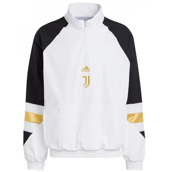 Juventus windbreaker hoodie jacket football sportswear tracksuit zipper men's white training kit outdoor soccer coat 2023-2024