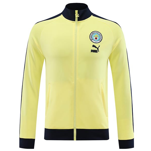 Manchester city jacket football sportswear tracksuit uniform men's yellow training jersey kit soccer coat 2023-2024