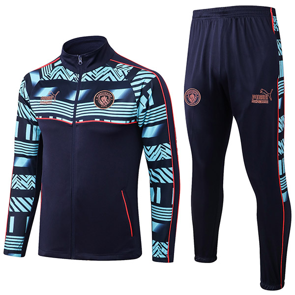Manchester city jacket navy football sportswear tracksuit full zipper men's training kit outdoor soccer coat 2022-2023
