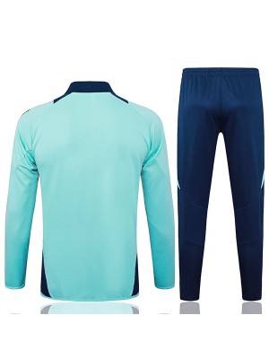 Manchester united  jacket football sportswear full zipper tracksuit men's teal training kit outdoor soccer coat 2024-2025