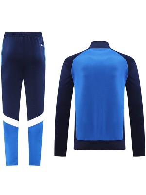 Manchester united giacca calcio abbigliamento sportivo blu navy tuta da ginnastica cerniera intera kit allenamento uomo outdoor calcio cappotto 2024-2025