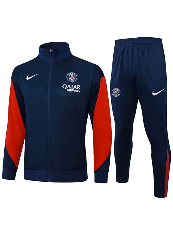 Paris saint-germain giacca da calcio abbigliamento sportivo, tuta blu scuro rossa cerniera intera uniforme da allenamento da uomo albicocca giacca da calcio per esterni 2025-2026