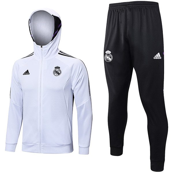 Real madrid hoodie jacket football sportswear tracksuit white uniform men's training jersey kit soccer coat 2022-2023