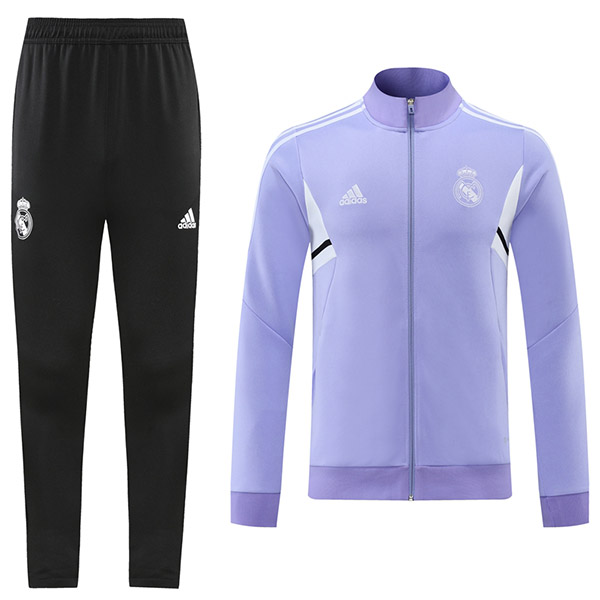 Real madrid jacket football sportswear tracksuit full long zipper men's training uniform athletic outdoor soccer coat purple 2022-2023