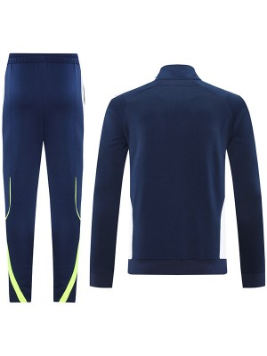 Real madrid giacca da calcio abbigliamento sportivo tuta da ginnastica cerniera intera uniforme da uomo blu navy kit da allenamento giacca da calcio per esterni 2025-2026