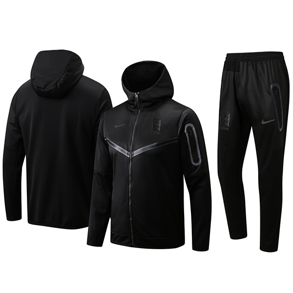 South Korea hoodie jacket football sportswear tracksuit full zipper uniform men's training kit outdoor soccer black coat 2022