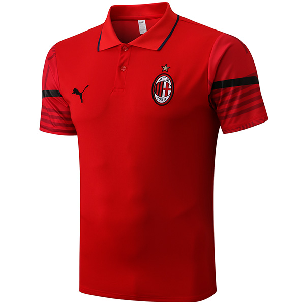 AC milan polo jersey training soccer uniform men's red sportswear football kit tops sport shirt 2022-2023