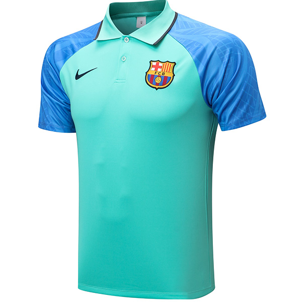 Barcelona polo jersey training soccer uniform men's blue green sportswear football kit tops sport shirt 2022-2023