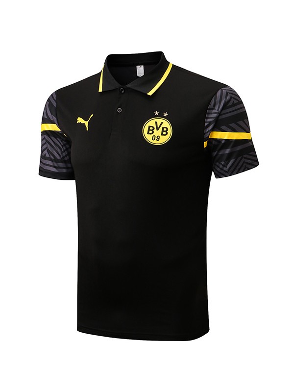 Borussia Dortmund polo jersey black training soccer uniform men's sportswear football kit tops sport shirt 2022-2023