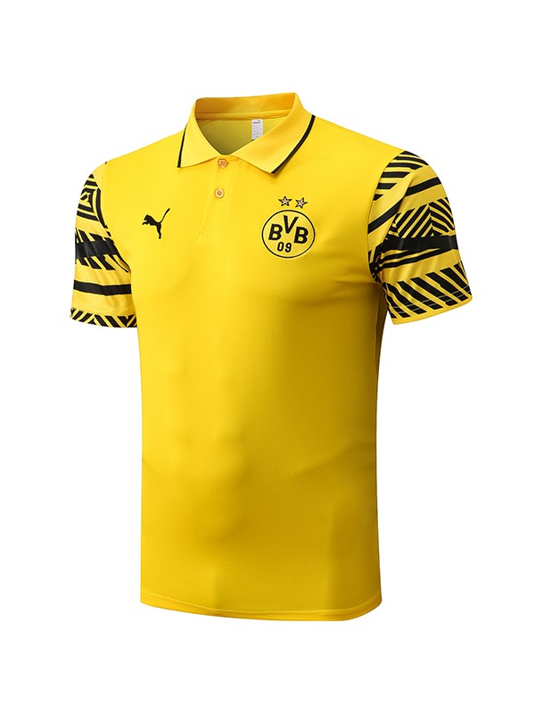 Borussia Dortmund polo jersey training soccer uniform men's yellow sportswear football kit tops sport shirt 2022-2023