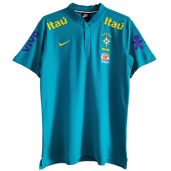 Brazil polo jersey soccer jersey men's sportswear football tops sport shirt royalblue 2021-2022
