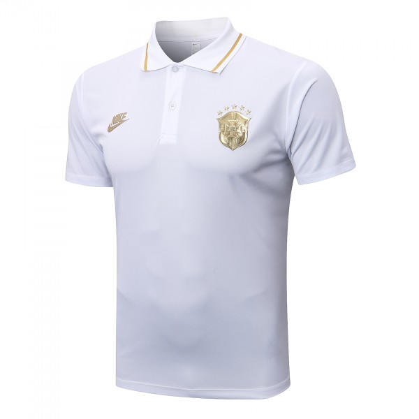 Brazil polo jersey white training soccer uniform men's sportswear football kit tops sport shirt 2022-2023