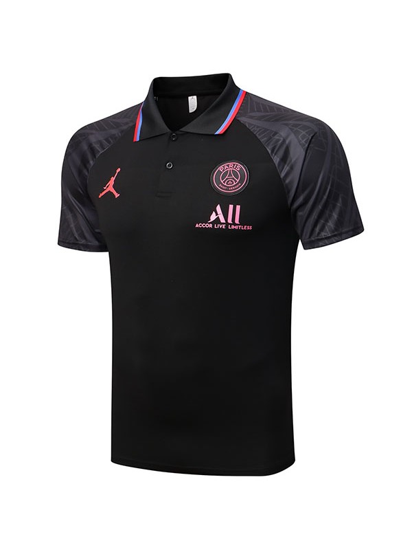 Jordan paris saint germain polo jersey men's black soccer top sports uniform training sportswear kit football shirt 2022-2023