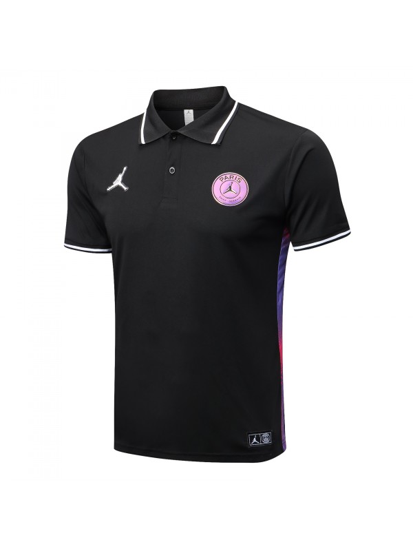 Jordan paris saint germain polo jersey men's soccer top sports uniform black training sportswear kit football shirt 2022-2023