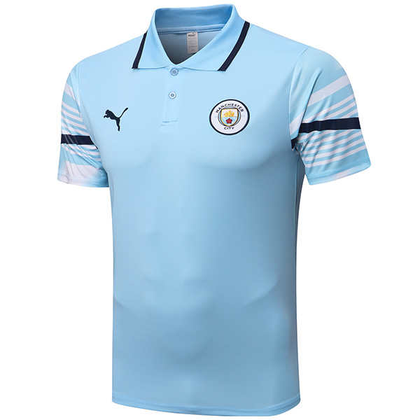 Manchester city polo jersey light blue training soccer uniform men's sportswear football kit tops sport shirt 2022-2023