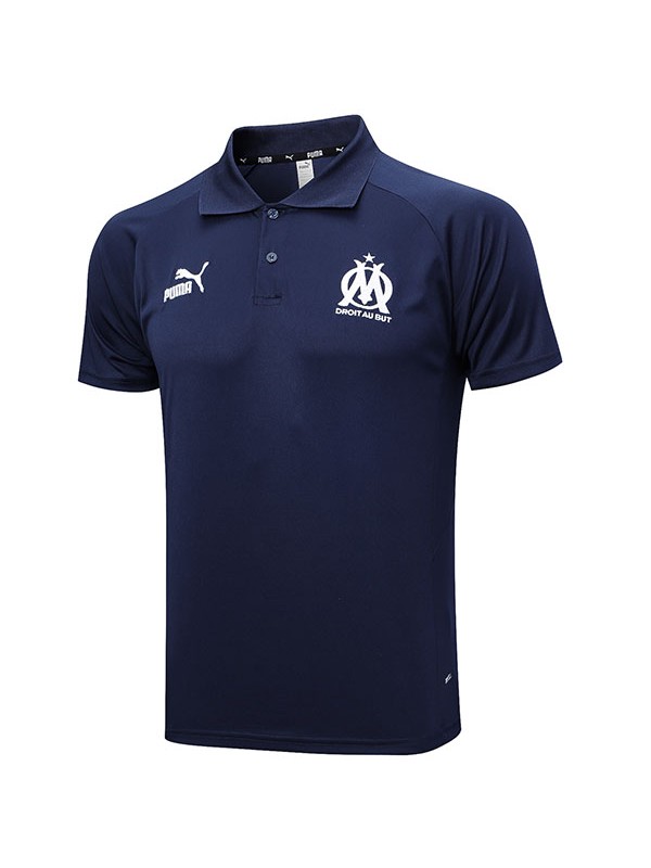 Olympique de Marseille polo jersey training soccer uniform men's sportswear football tops sport navy shirt 2023-2024