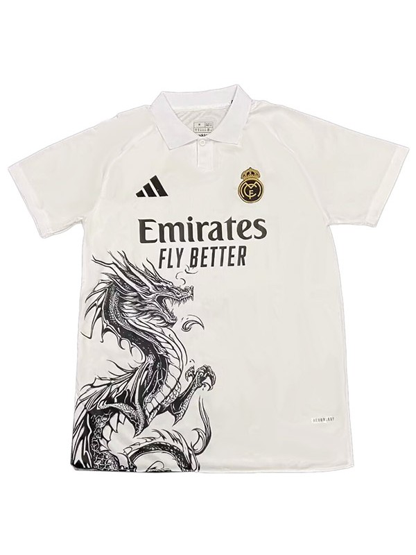 Real madrid dragon polo maglia divisa da allenamento abbigliamento sportivo da calcio bianco e blu da uomo maglie da calcio 2025-2026