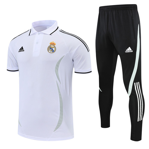 Real madrid polo jersey soccer top sports match men's training sportswear football white shirt 2022-2023