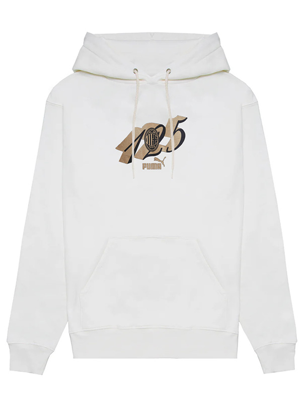 AC milan felpa con cappuccio per il 125° anniversario giacca da calcio abbigliamento sportivo tuta da allenamento da uomo kit bianco giacca da calcio per esterni 2025-2026