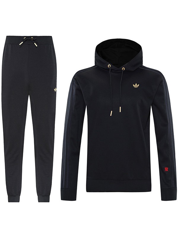 Adas giacca con cappuccio tuta sportiva da calcio divisa nera divisa da allenamento da uomo giacca da calcio per attività all'aperto 2025-2026