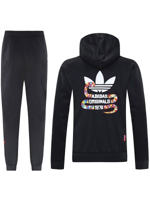 Adas giacca con cappuccio tuta sportiva da calcio divisa nera divisa da allenamento da uomo giacca da calcio per attività all'aperto 2025-2026