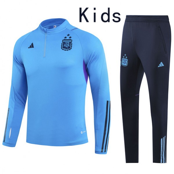 Argentina tracksuit kids kit football sportswear blue long zipper youth training uniform outdoor children soccer coat 2023-2024