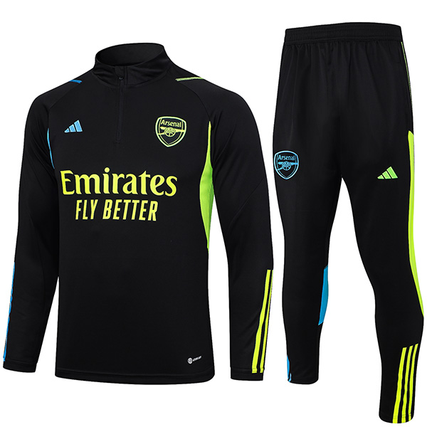 Arsenal tracksuit black yellow soccer suit sports set zipper-necked uniform men's clothes football training kit 2023-2024