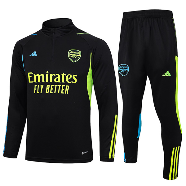 Arsenal tracksuit soccer pants suit sports set zipper necked uniform black yellow men's clothes football training kit 2023-2024
