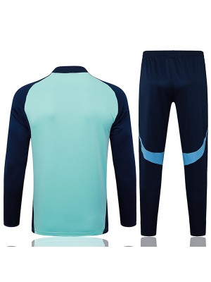 Arsenal tuta da calcio completo sportivo con cerniera sul collo, uniforme blu navy e verde acqua abbigliamento da uomo kit da allenamento per il calcio 2025-2026