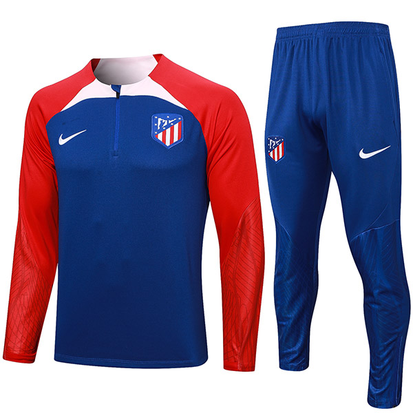 Atlético de Madrid tracksuit soccer pants suit sports set half zip necked uniform men's clothes football blue red training kit 2023-2024