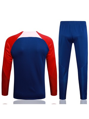 Atlético de Madrid tracksuit soccer pants suit sports set half zip necked uniform men's clothes football blue red training kit 2023-2024