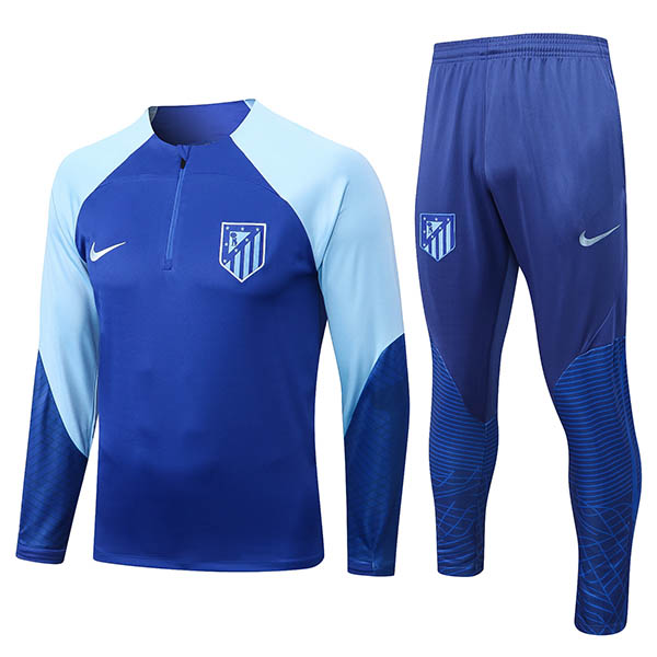 Atlético de Madrid tracksuits blue soccer pants suit sports set necked uniform men's clothes football training kit 2022-2023