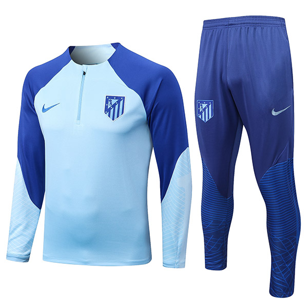 Atlético de Madrid tracksuits skyblue soccer pants suit sports set necked uniform men's clothes football training kit 2022-2023
