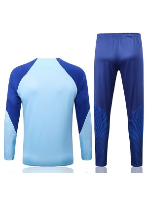 Atlético de Madrid tracksuits skyblue soccer pants suit sports set necked uniform men's clothes football training kit 2022-2023