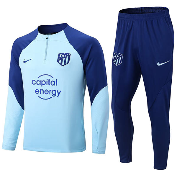 Atlético de Madrid tracksuits soccer pants suit sports set zipper necked uniform skyblue men's clothes football kit 2022-2023