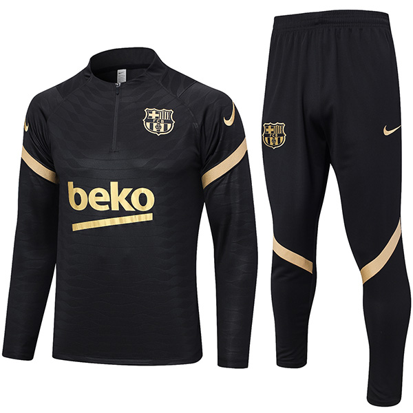Barcelona tracksuit black soccer suit sports set zipper-necked uniform men's clothes football training kit 2023-2024