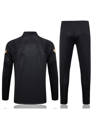 Barcelona tracksuit black soccer suit sports set zipper-necked uniform men's clothes football training kit 2023-2024
