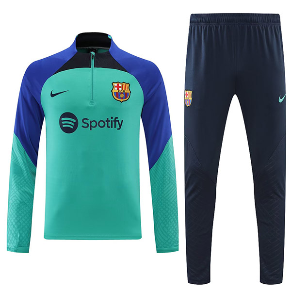 Barcelona tracksuit cyan soccer pants suit sports set zipper necked uniform men's clothes football training kit 2022-2023
