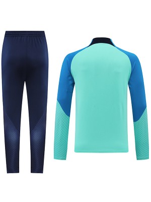 Barcelona tracksuit cyan soccer pants suit sports set zipper necked uniform men's football training kit 2022-2023