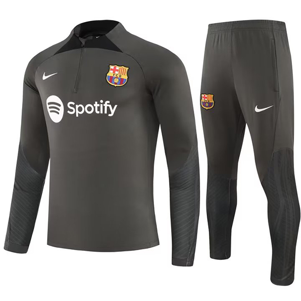 Barcelona tracksuit green soccer suit sports set zipper-necked uniform men's clothes football training kit 2023-2024