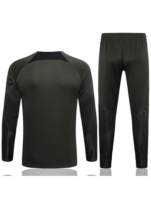 Barcelona tracksuit soccer pants suit sports set half zip necked uniform men's clothes football training green kit 2023-2024