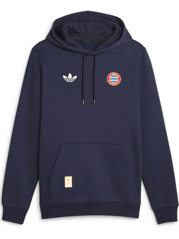 Bayern munich felpa con cappuccio giacca calcio abbigliamento sportivo tuta da uomo allenamento indaco kit calcio all'aperto cappotto 2025-2026