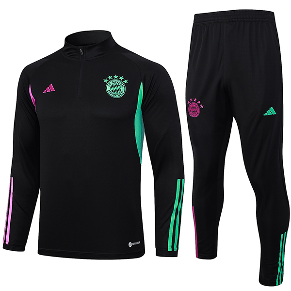 Bayern munich tracksuit black soccer suit sports set zipper-necked uniform men's clothes football training kit 2023-2024