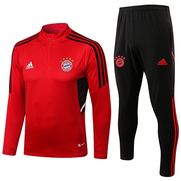 Bayern munich tracksuit red soccer pants suit sports set zip necked uniform men's clothes football training kit 2022-2023